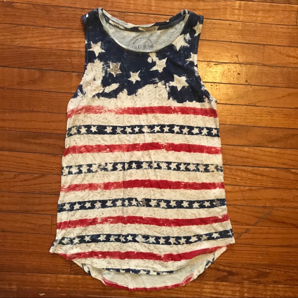Lucky Brand stars & stripes tank top sz XS NWT